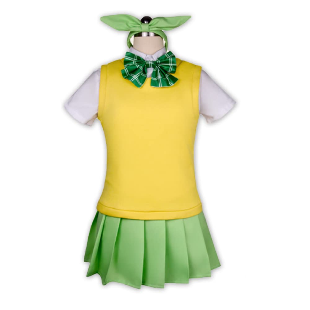 ウィッグ付き 五等分の花嫁 中野 四葉 コスプレ 衣装　Mサイズ 五等分の花嫁 中野 四葉 コスプレウィッグ - snowshop雪乃屋